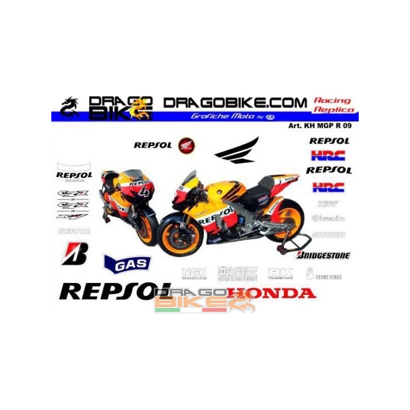 Kit adesivo Kit Adesivo Moto Honda MotoGP REPSOL 2009